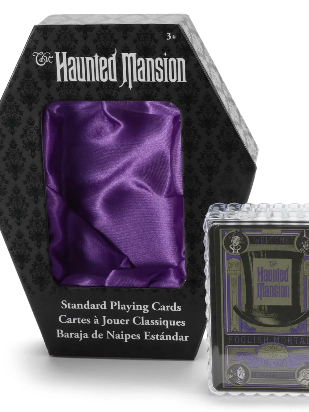 The Haunted Mansion Playing Cards 52 coated card deck in Coffin NIB